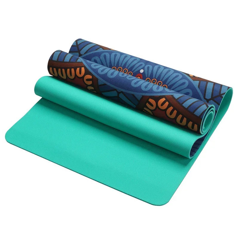 Lotus Pattern Suede TPE Yoga Mat Pad Non-Slip Slimming Exercise Fitness Gymnastics Mat Fitness Esterilla Pilates Home Gym 6 MM