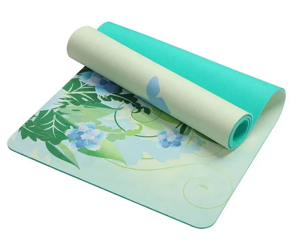 Lotus Pattern Suede TPE Yoga Mat Pad Non-Slip Slimming Exercise Fitness Gymnastics Mat Fitness Esterilla Pilates Home Gym 6 MM