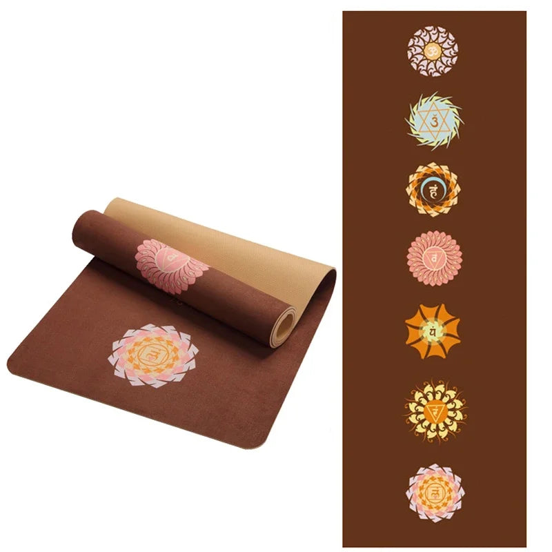 Lotus Pattern Suede TPE Yoga Mat Pad Non-Slip Slimming Exercise Fitness Gymnastics Mat Fitness Esterilla Pilates Home Gym 6 MM